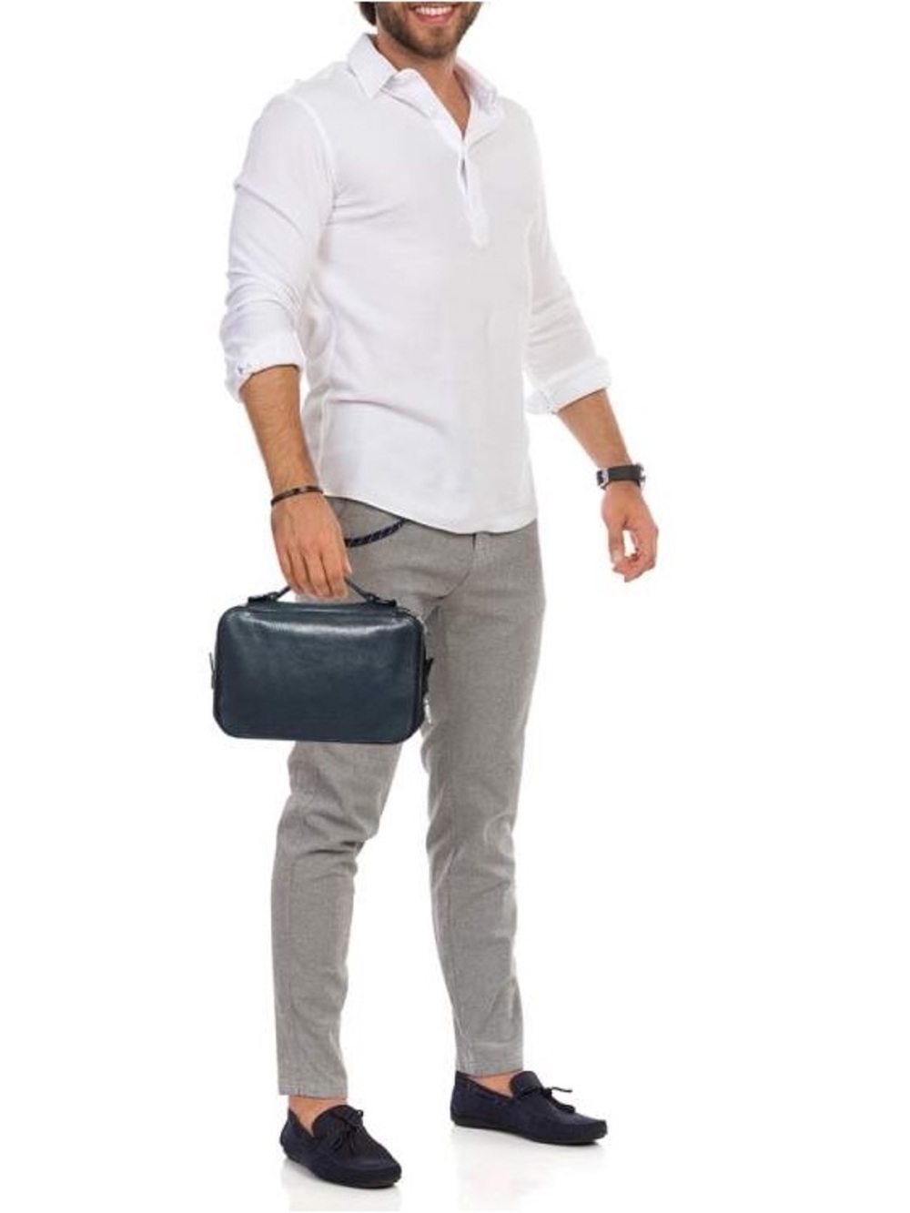 Bally Navy Leather Men’s Business Organizer/Attache/Travel Top-Handle Bag, LNC 💙
